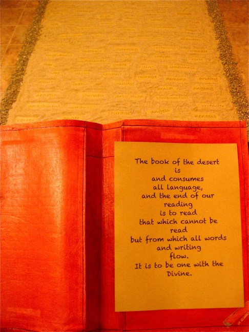 "Desert Words" from "Via Negativa" worship installation by Jim Friedrich