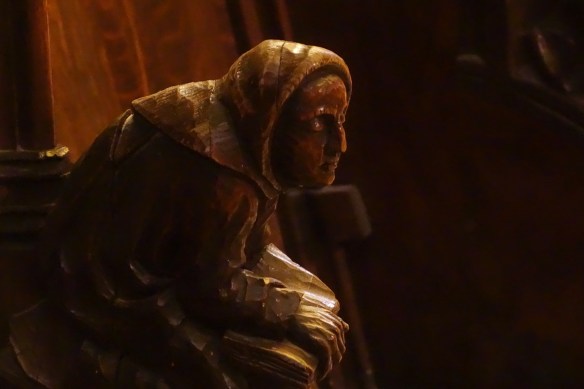 Bench carving, Cathedral of Seville, Spain